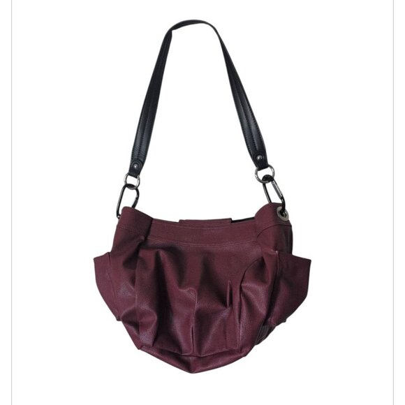 Miche Burgundy Purse Leather Snap up 1 Large Compartment with Side Compartment - Picture 3 of 6